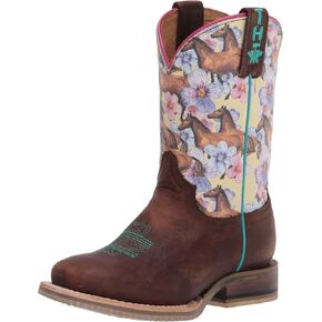 Tin Haul Shoes girls Cowboy Western Boot, Brown, 10 Little Kid US