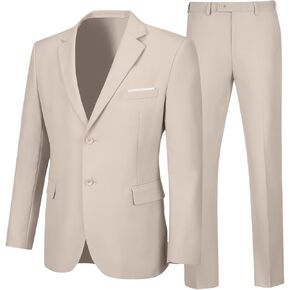 Mens 2 Piece Suit Slim Fit Business Wedding Party Tuxedo Dress Suits for Men Jacket and Pants Set