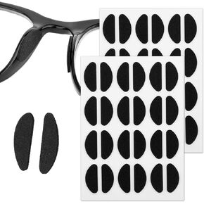 Bewudy 24 Pairs of Eyeglass Nose Pads, Soft Silicone Adhesive Air Chamber Glasses Nose Pads, Adhesive Slip Glasses Nose Grips with Air Bag for Sunglasses Eyeglasses Reading Glasses (1.5 mm) (Black)