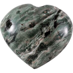 SUNYIK Ocean Jasper Worry Pocket Stone for Healing Massage, Polished Heart Palm Stone Decor for Valentine's Day, 61-70mm