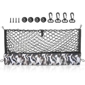 RED WOLF Upgraded Envelope Cargo Net with Storage Bag Fit for Most Middle SUV Trunk Bed Grocery Net Elastic Mesh Organizer Car Rear Tailgate Netting 35.43" x 15.74"