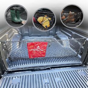 Truck Bed Envelope Style Cargo Net for Jeep Gladiator Sport with Plastic Bed Liner 2020-2022 - Premium Truck Bed Organizer - Vehicle Carrier Organizer for Jeep Gladiator Sport