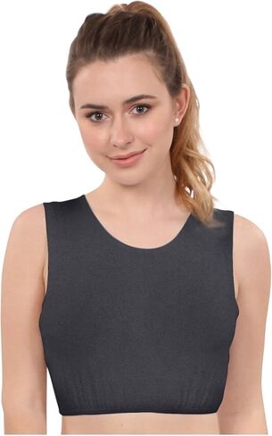 Kosher Casual Modest High Neck Crop Tank, Women’s Sleeveless Full Shoulder Top in Kuwait