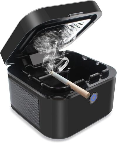 FUKANG Smokeless Ashtray, Multifunctional Smoke Ashtray with USB Rechargeable, HEPA Filter Reduce Smoke for Home,Office(White) in Saudi Arabia