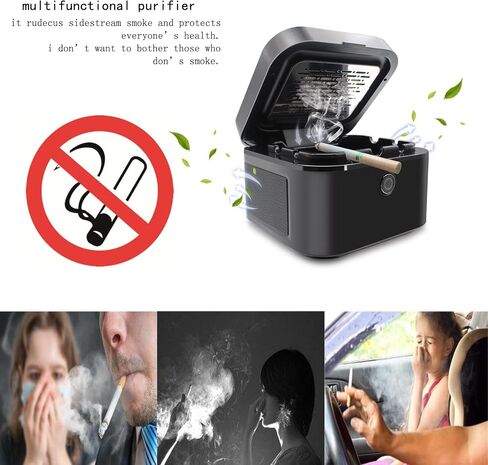 FUKANG Smokeless Ashtray, Multifunctional Smoke Ashtray with USB Rechargeable, HEPA Filter Reduce Smoke for Home,Office(White) in Saudi Arabia