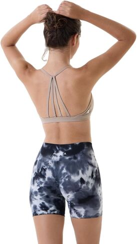 AUROLA Dream Tie Dye Workout Shorts for Women Seamless Scrunch Soft Active Shorts,Purple Fireworks Tie Dye,M in Kuwait