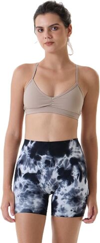 AUROLA Dream Tie Dye Workout Shorts for Women Seamless Scrunch Soft Active Shorts,Purple Fireworks Tie Dye,M in Kuwait