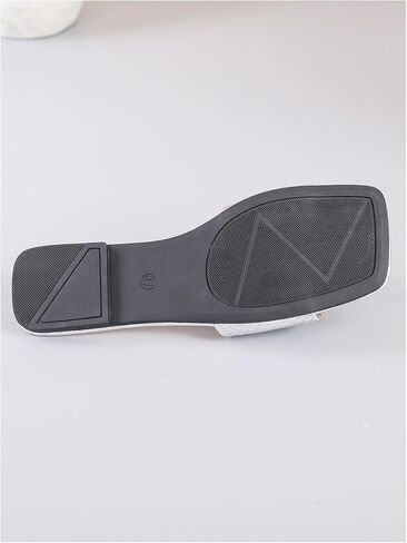 Verdusa Women's Textured Square Open Toe Slide Sandals Comfortable Flat Sandals in Saudi Arabia