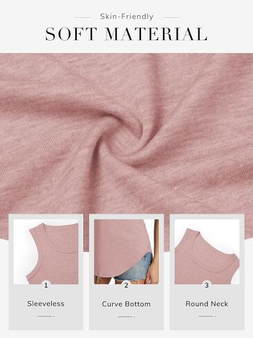 ATHMILE Womens Loose Fit Casual Flowy Tank Tops Round Neck Trendy Sleeveless Summer Beach Clothes Outfits in Saudi Arabia