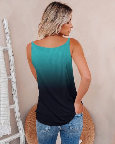 SAUKOLE Summer Tank Tops for Women V Neck Womens Fashion Sleeveless Top Loose Fit Casual Stripe Shirts Blouse in Kuwait