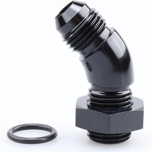 90 Degree -8 AN Male to -6 ORB O-Ring Port Full Flow Fitting Adapter Aluminum Black in Kuwait