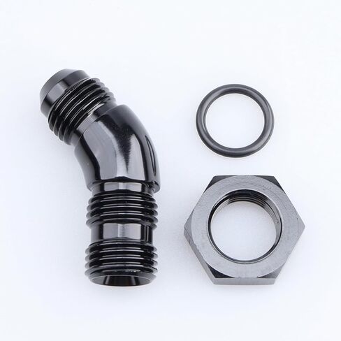 90 Degree -8 AN Male to -6 ORB O-Ring Port Full Flow Fitting Adapter Aluminum Black in Kuwait
