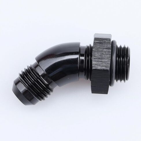 90 Degree -8 AN Male to -6 ORB O-Ring Port Full Flow Fitting Adapter Aluminum Black in Kuwait