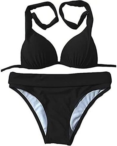 Womens Halter Padded Top Push up Bikini Set Two Piece Bathing Suit in Saudi Arabia