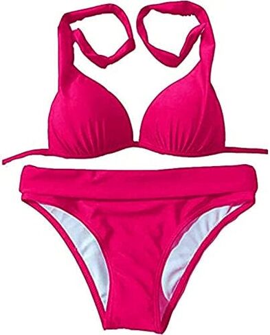 Womens Halter Padded Top Push up Bikini Set Two Piece Bathing Suit in Saudi Arabia