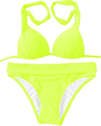 Womens Halter Padded Top Push up Bikini Set Two Piece Bathing Suit in Saudi Arabia
