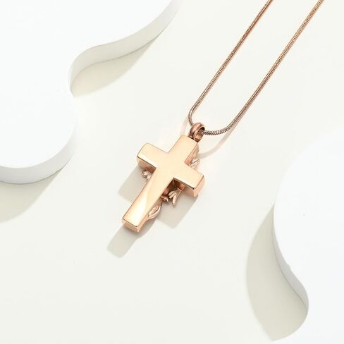 Cross Hummingbird Urn Necklace for Ashes Flower Ashes Pendant Memorial Necklace Cremation Jewelry Ashes Keepsakes Necklace Gift for Loss of Loved Ones Memorial Jewelry in Kuwait