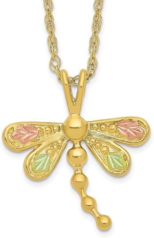 قلادة اليعسوب الذهبية ثلاثية الألوان من Lex & Lu عيار 10 قيراط in Kuwait