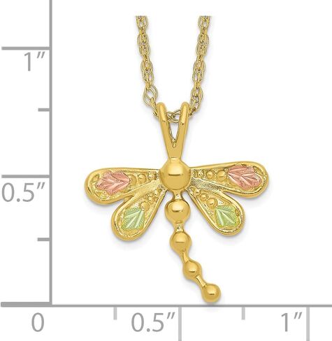 قلادة اليعسوب الذهبية ثلاثية الألوان من Lex & Lu عيار 10 قيراط in Kuwait