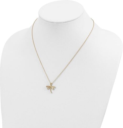 قلادة اليعسوب الذهبية ثلاثية الألوان من Lex & Lu عيار 10 قيراط in Kuwait