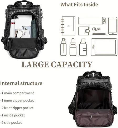 Woven Leather Backpack Purse for Women Waterproof Anti-theft Multipurpose Design Convertible Satchel Handbags (Brown) in Saudi Arabia