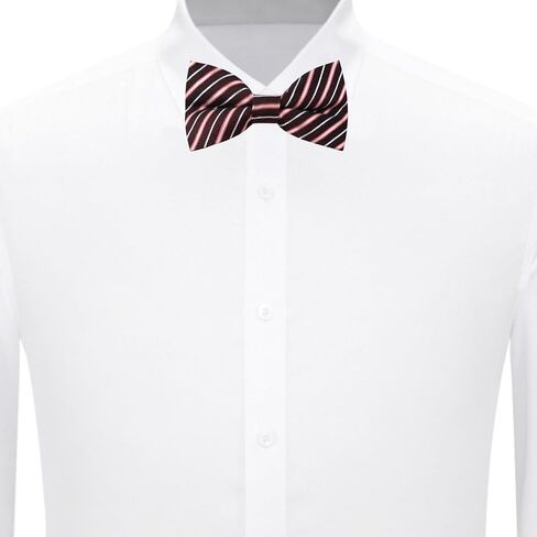 Jacob Alexander Men's Pre-Tied Blaze Stripe Pattern Clip-On Bow Tie in Saudi Arabia