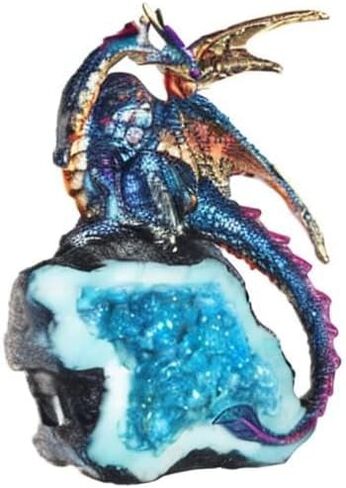 ICE ARMOR 5.5" H Purple Dragon Guarding Faux Crystal Cave Statue Fantasy Decoration Figurine in Kuwait