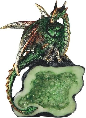 ICE ARMOR 5.5" H Purple Dragon Guarding Faux Crystal Cave Statue Fantasy Decoration Figurine in Kuwait