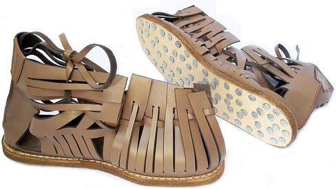 AnNafi Mens Gladiator Leather Sandal | Roman Centurian Brown Caligae|Medieval Greek Soldier Sandles| Ancient Costume Footwear in Saudi Arabia