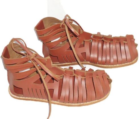 AnNafi Mens Gladiator Leather Sandal | Roman Centurian Brown Caligae|Medieval Greek Soldier Sandles| Ancient Costume Footwear in Saudi Arabia