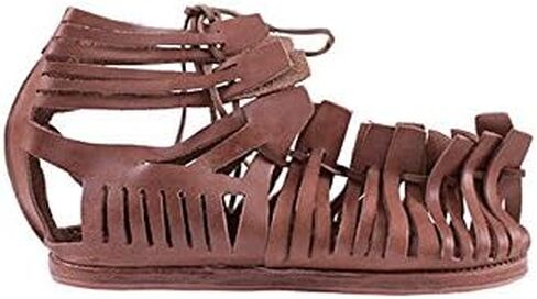 AnNafi Mens Gladiator Leather Sandal | Roman Centurian Brown Caligae|Medieval Greek Soldier Sandles| Ancient Costume Footwear in Saudi Arabia