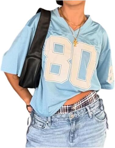 Oversized Jersey Women Summer Tops 2024 Grunge Graphic Tees Y2k Streetwear Short Sleeve Shirts in Kuwait