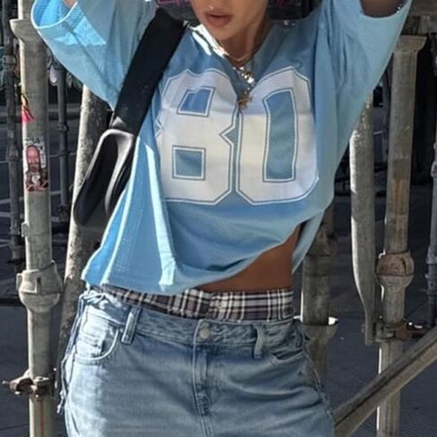 Oversized Jersey Women Summer Tops 2024 Grunge Graphic Tees Y2k Streetwear Short Sleeve Shirts in Kuwait