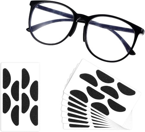 32 Pairs Eyeglass Nose Pads, Soft Foam Nose Pads, Foam Nose Pads for Glasses, Adjustable Eyeglass Nose Pads, Sponge Anti-Slip Nose Pads for Glasses, Eyeglasses, Sunglasses(D-Shape/Black) in Saudi Arabia