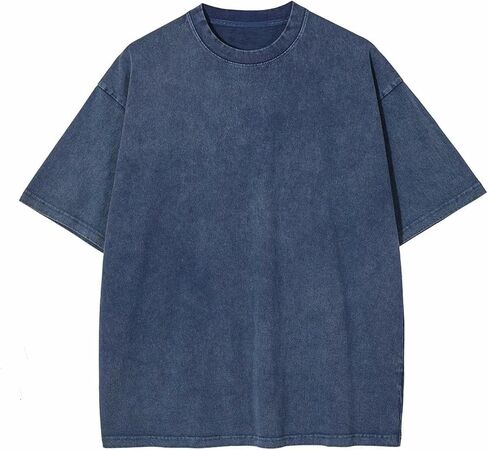 Aelfric Eden Mens Cotton Wash Solid T-Shirts Oversized Unisex Short Sleeve Streetwear Rap Hip Hop Basic Tee Tops in Saudi Arabia