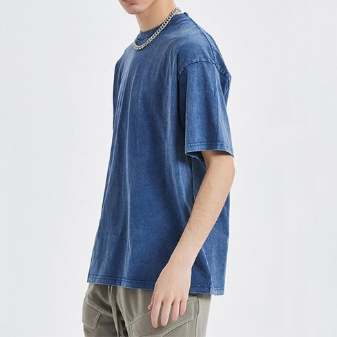 Aelfric Eden Mens Cotton Wash Solid T-Shirts Oversized Unisex Short Sleeve Streetwear Rap Hip Hop Basic Tee Tops in Saudi Arabia