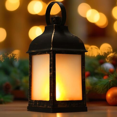 vihose 12 حزمة خمر نمط الزخرفية فانوس لهب تأثير أدى فانوس مع بطارية عديمة اللهب عن بعد تعمل بالطاقة الفوانيس الزخرفية السائبة للداخلية في الهواء الطلق حديقة ساحة ديكور المنزل الزفاف in Kuwait