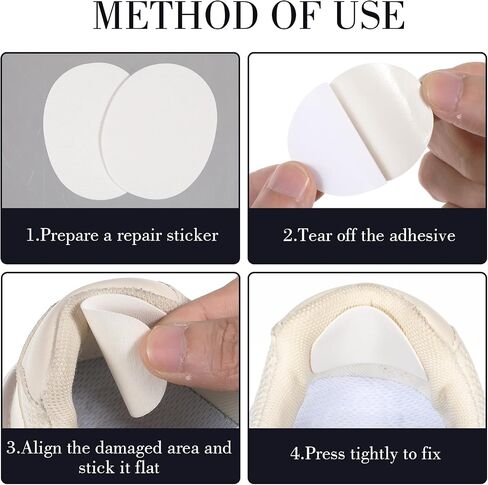 TIESOME Shoe Heel Repair Inserts, 6 Pairs 3 Types Self-Adhesive Spliced Sewn Patch Shoes Hole Shoe Patches Kit Circle Shape Shoe Heel Protector Hole Prevention Patch for Sneaker Leather Shoes(Black) in Saudi Arabia