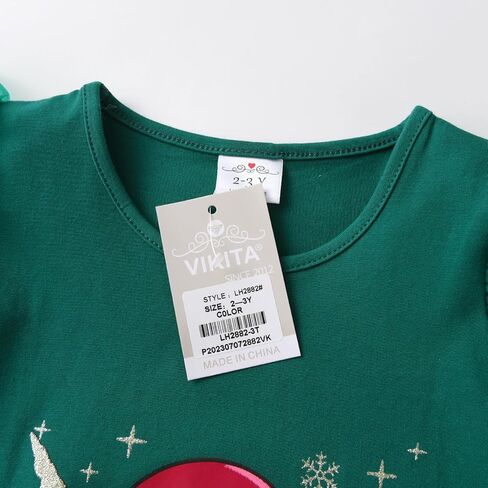 فساتين VIKITA للفتيات للشتاء بأكمام طويلة ملابس الفتيات الصغيرات وفساتين الحفلات غير الرسمية للفتيات الصغيرات، من 3 إلى 12 عامًا in Kuwait