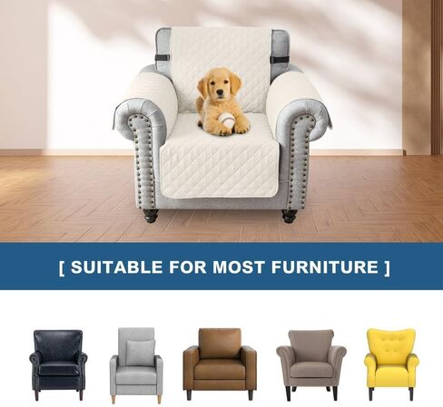 TOPCHANCES Sofa Slipcover L Shape 3pcs Reversible Sofa Cover Sectional Couch Cover 3 Seater Chaise Slip Cover with Elastic Straps for Kids Dogs Cats Pet Furniture Protector Cover (Off-White, Medium) in Kuwait