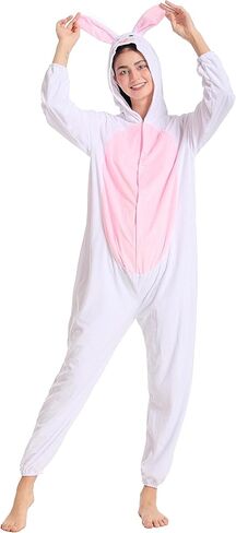 زي الحيوانات للجنسين للبالغين، ملابس منزلية من القطيفة للحيوانات ذات القلنسوة للبالغين، بدلة عيد الهالوين للنساء والرجال in Kuwait