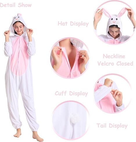 زي الحيوانات للجنسين للبالغين، ملابس منزلية من القطيفة للحيوانات ذات القلنسوة للبالغين، بدلة عيد الهالوين للنساء والرجال in Kuwait