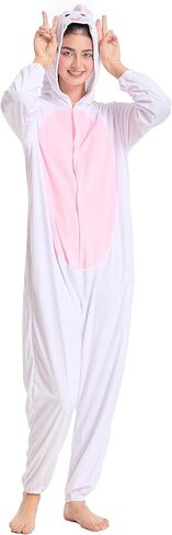 زي الحيوانات للجنسين للبالغين، ملابس منزلية من القطيفة للحيوانات ذات القلنسوة للبالغين، بدلة عيد الهالوين للنساء والرجال in Kuwait