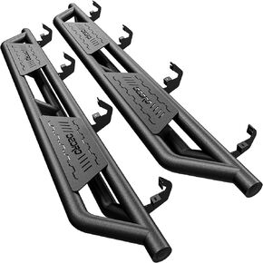 Running Boards Compatible with Chevy Silverado GMC Sierra Crew Cab 2019-2025 1500, 2020-2025 2500HD 3500HD, 6.5'' Side Steps Textured Black Alloy Steel Rails Tube Nerf Bars(Excl 2019 LD/Limited)