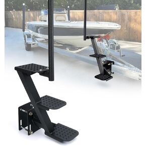 Heavy-Duty Boat Trailer Steps with Handle, Easy Installation,Universal Fits for Trailers Tongue Step