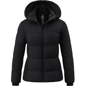 Wantdo Women's Winter Puffer Jacket Thicken Winter Coat Warm Padded Jacket with Hood