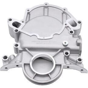 1 PC SHLPDFM Natural Aluminum One-piece Timing Chain Cover Compatible with Ford SB 289 302 351 Windsor 1968-80