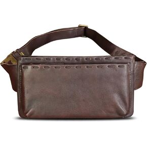 Genuine Leather Waist Bag Fanny Packs Hip Bag for Women and Men Real Leather Small Fanny Bag Sling Bag Crossbody Bags Chest Purses (Coffee)