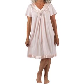 Shadowline Women's Satin Touch Shortsleeve Waltz Gown