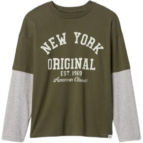 GAP Boys' Long Sleeve Layered Tee